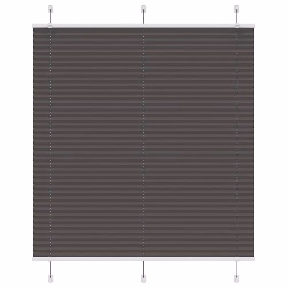 Berkfield Home Single Pleat Black Polyester Fabric Blind W: 115 cm, H: 100 cm – 1