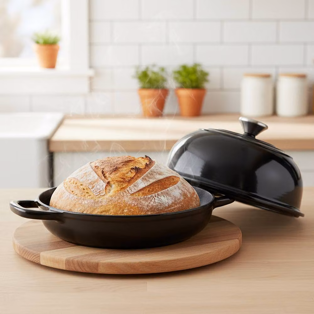 Toque Enamelled Cast Iron Dutch Oven Casserole Dish in Black – 9