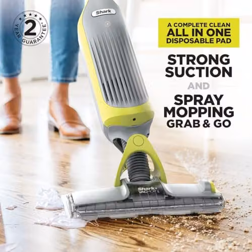 Shark VacMop 2-in-1 Cordless Hard Floor Vacuum Spray Mop VM200UK, Grey and Multicolour – 2