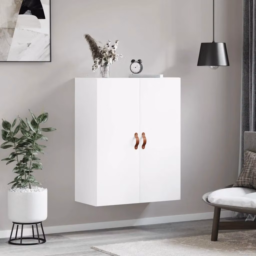Berkfield Home Wall Mounted Cabinet in White, W: 69.5 cm, D: 34 cm, H: 90 cm – 3