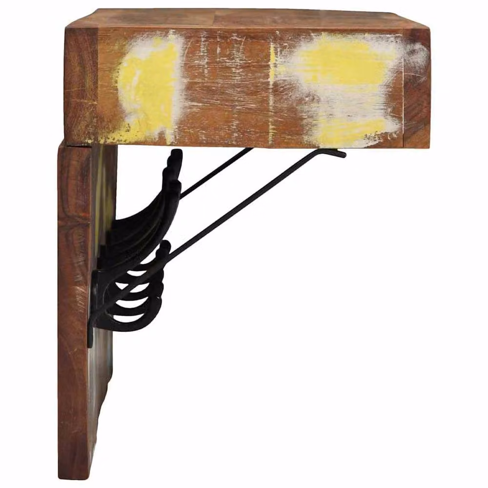 Berkfield Home Wall Mounted Rustic Coat Rack with Shelf in Brown and Multicolour Reclaimed Wood and Metal – 2