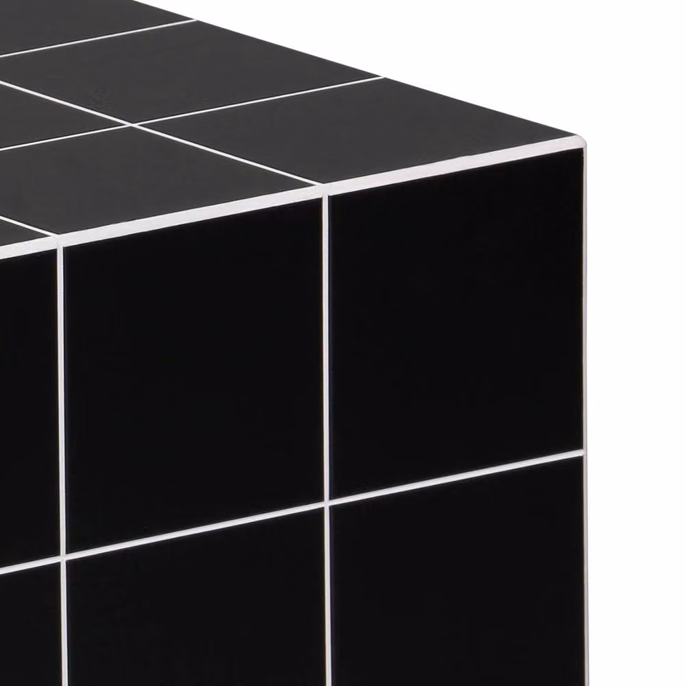 sweeek Cubic Coffee Table and Side Table with Matt Ceramic-Effect Finish in Black, W/D/H: 40 x 40 x 40 cm – 4