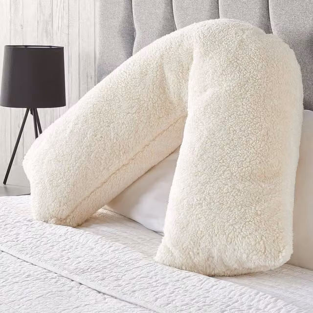 Huggleland Teddy U-Shaped Support Cushion in White and Yellow