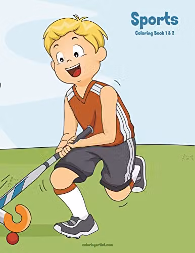 Sports Coloring Book 1 & 2 Multicolour Childrens Paper Book