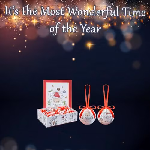 VFM e-Store 12 Piece White Round Hanging Christmas Bauble Set – 3