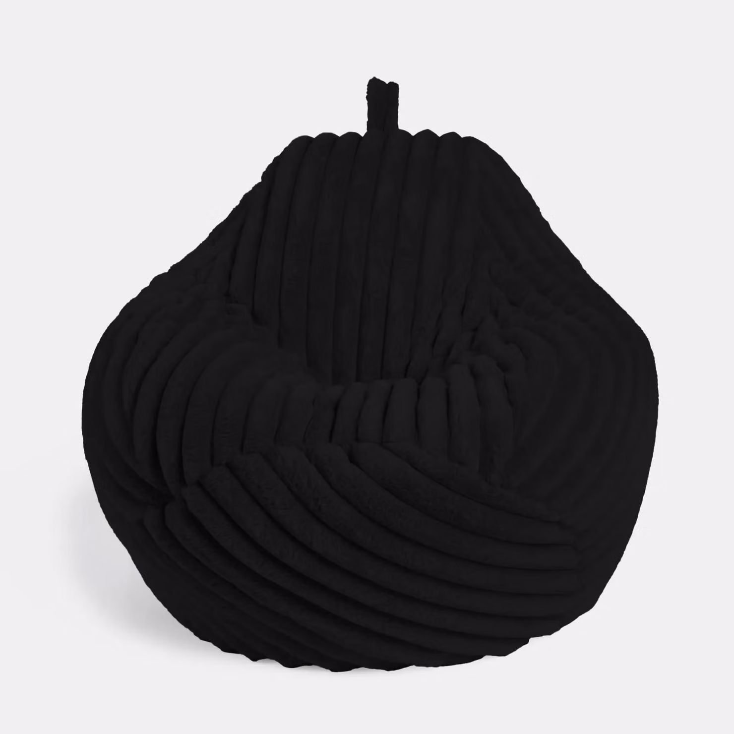 OHS Ribbed Fleece Bean Bag Chair in Black with Removable Cover – 3