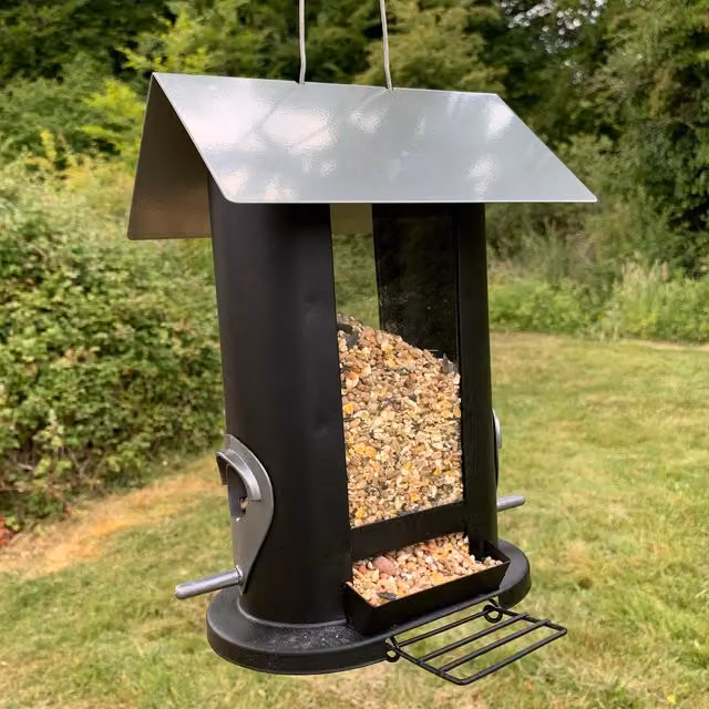 Wentworth Bird Seed Feeder with 4 Feeding Ports in Black