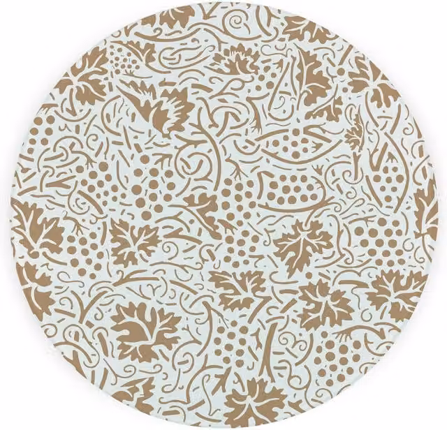 Purely Home Golden Oak Leaves and Berries Round Textured Glass Worktop Protector and Chopping Board in Gold