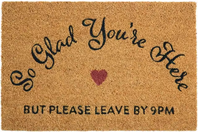 Orsina So Glad You Are Here Doormat in Brown and Beige, Diameter: 100 cm – 1