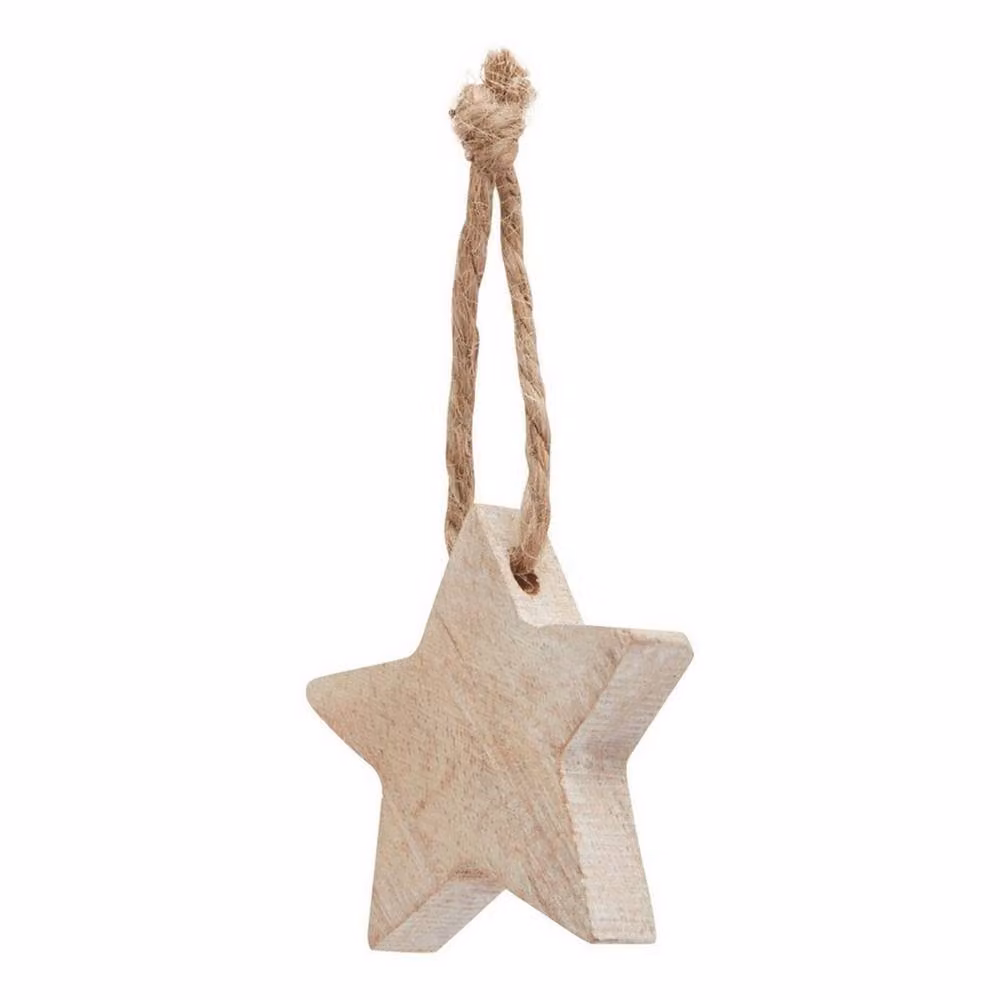 Lemon Pavilion Rustic Wood Star Hanging Decorations, Brown, W: 12 cm, D: 8 cm, H: 35 cm (Pack of 90) – 2