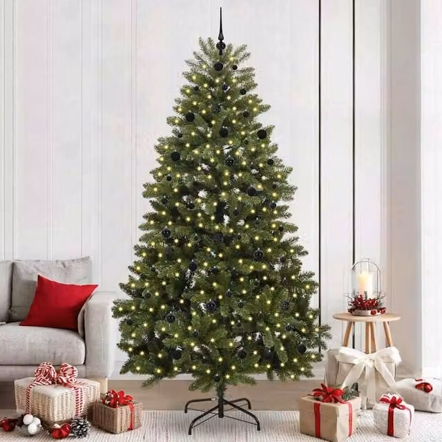 Berkfield Home Artificial Green Christmas Tree with Stand, Height: 240 cm, PVC and Metal – 1