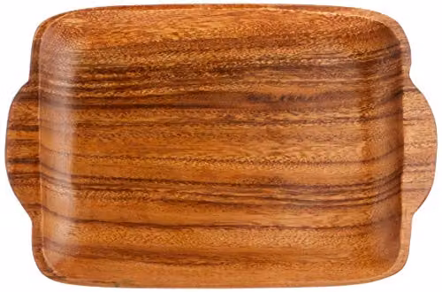 Premier Housewares Socorro Rectangular Acacia Wood Serving Tray with Handles, Brown – 2