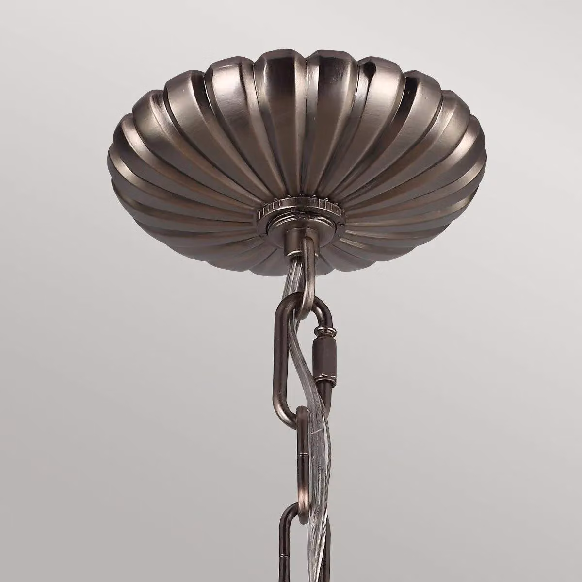 Netlighting Adams 4 Light Ceiling Chandelier Pendant Light in Grey with Antique Nickel and Glass Spheres, E14 – 2