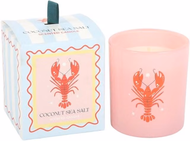 KDMK Orange Pastel Lobster Coconut Sea Salt Scented Glass Candle