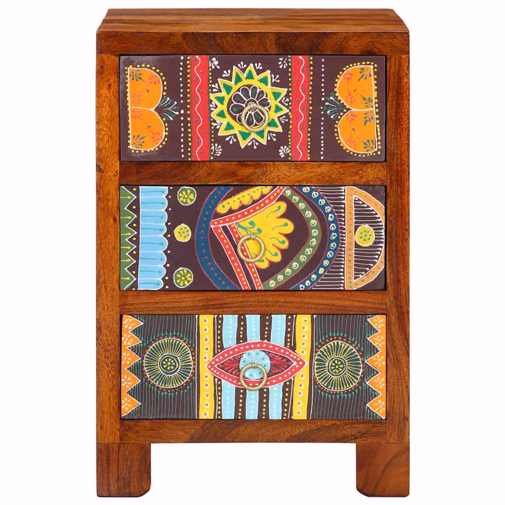 Berkfield Home Acacia Solid Wood Bedside Cabinet in Brown, W/D/H: 40 x 40 x 60 cm – 2