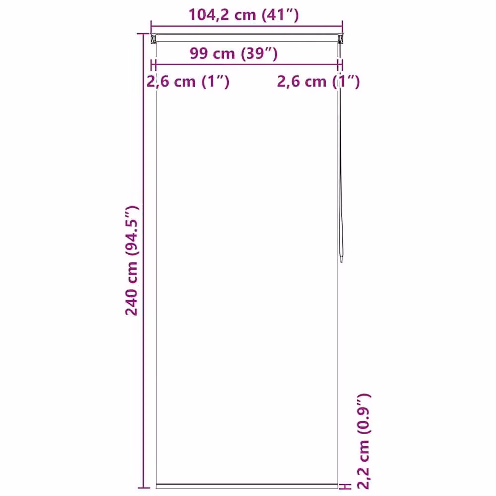 Berkfield Home Circle Shower Roller Blind, Multicolour, W: 100 cm, H: 240 cm – 2