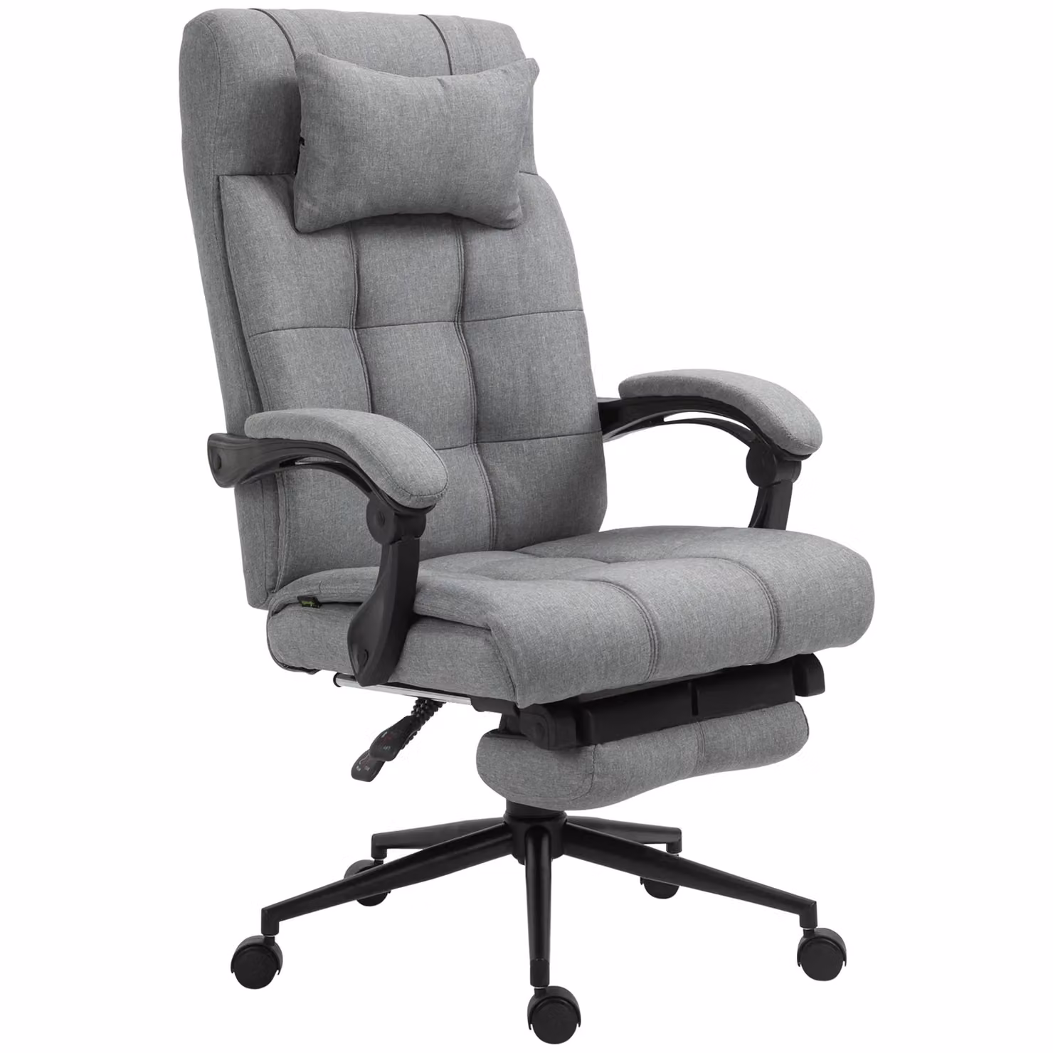 Vinsetto Ergonomic Fabric Office Chair with Headrest and Armrests in Grey – 2