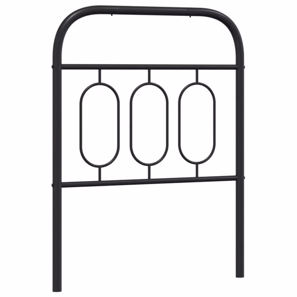 Berkfield Home Matt Black Metal Headboard, Width: 75 cm – 3