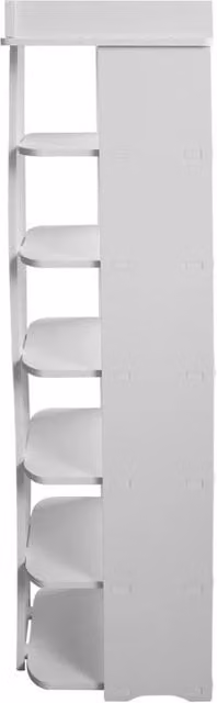 FLAVORA 7 Tier Wooden Shoe Rack in White, H 97 x W 27 x D 26 cm – 1