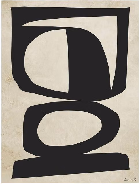 Dan Hobday Chances Abstract Canvas Print in Black Framed Wood