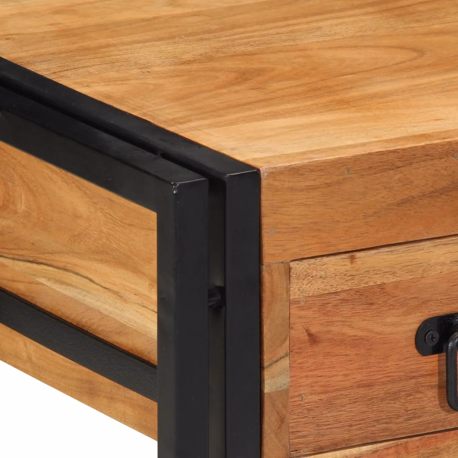 Berkfield Home Set of 2 Modern Acacia Wood Nightstands in Brown, W/D/H: 40 x 40 x 50 cm – 5