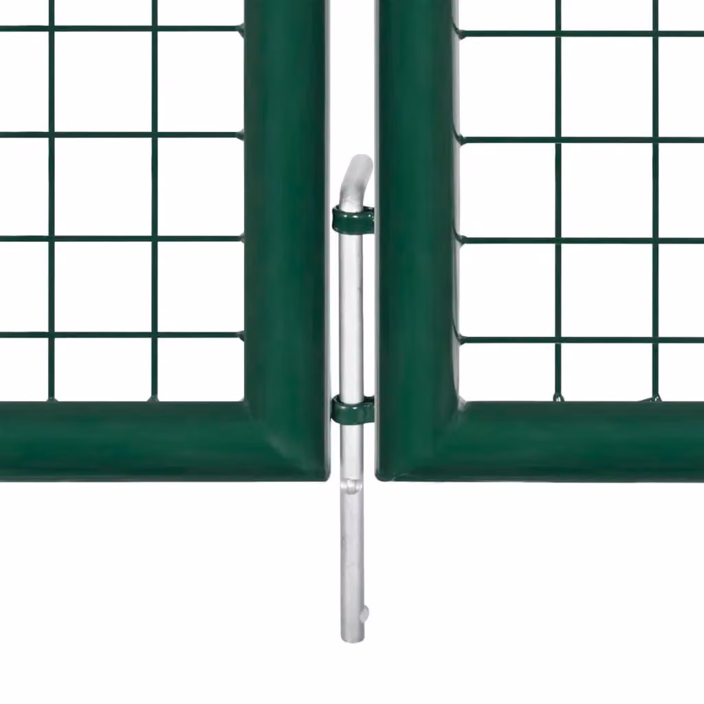 Berkfield Home Green Galvanised Steel Mesh Swing Garden Gate, W: 390 cm, H: 75 cm – 3