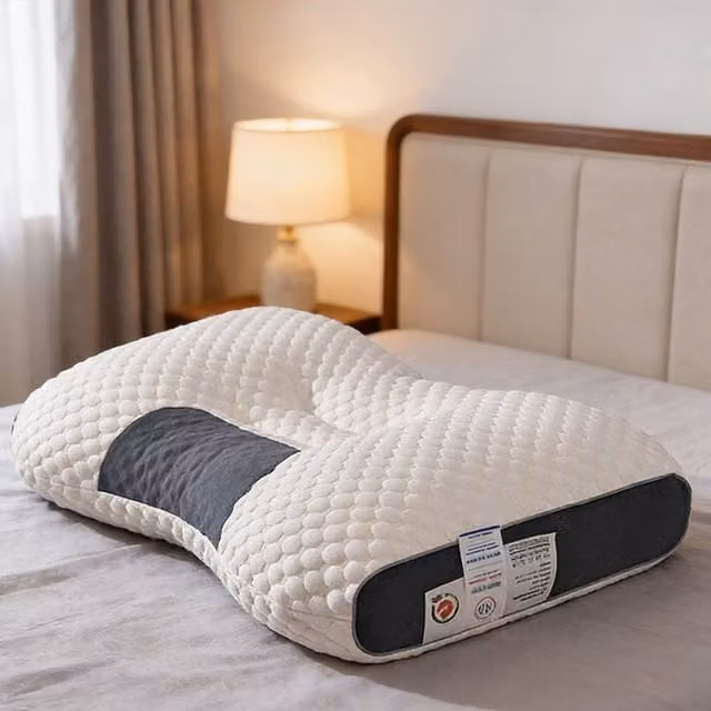 Ventryn 2-Piece White Cervical Memory Foam Pillows with Breathable Antibacterial Knit Cover