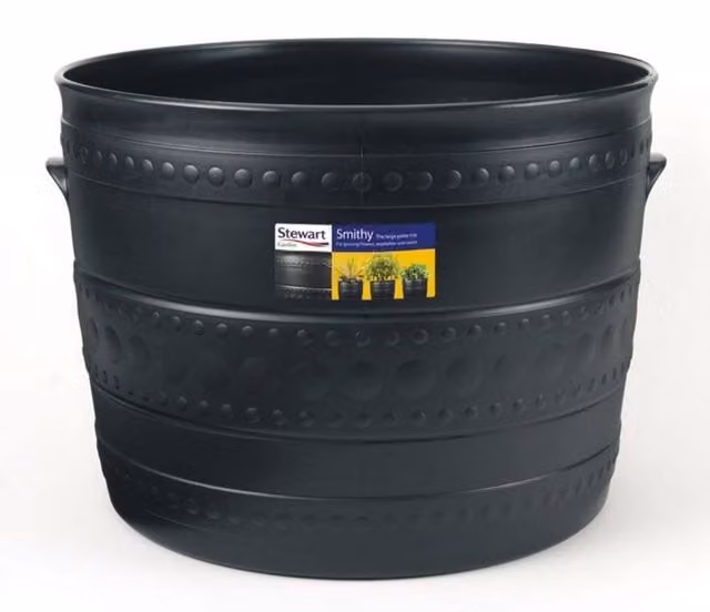 KDMD Stewart Smithy 35cm Black Plastic Patio Tub Planter – 1