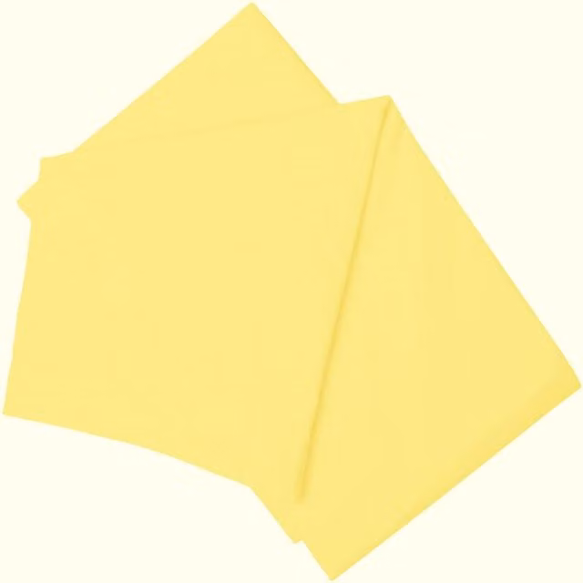 Belledorm 200 Thread Count Cotton Percale Flat Sheet, Yellow, W/D/H: 90 x 200 cm