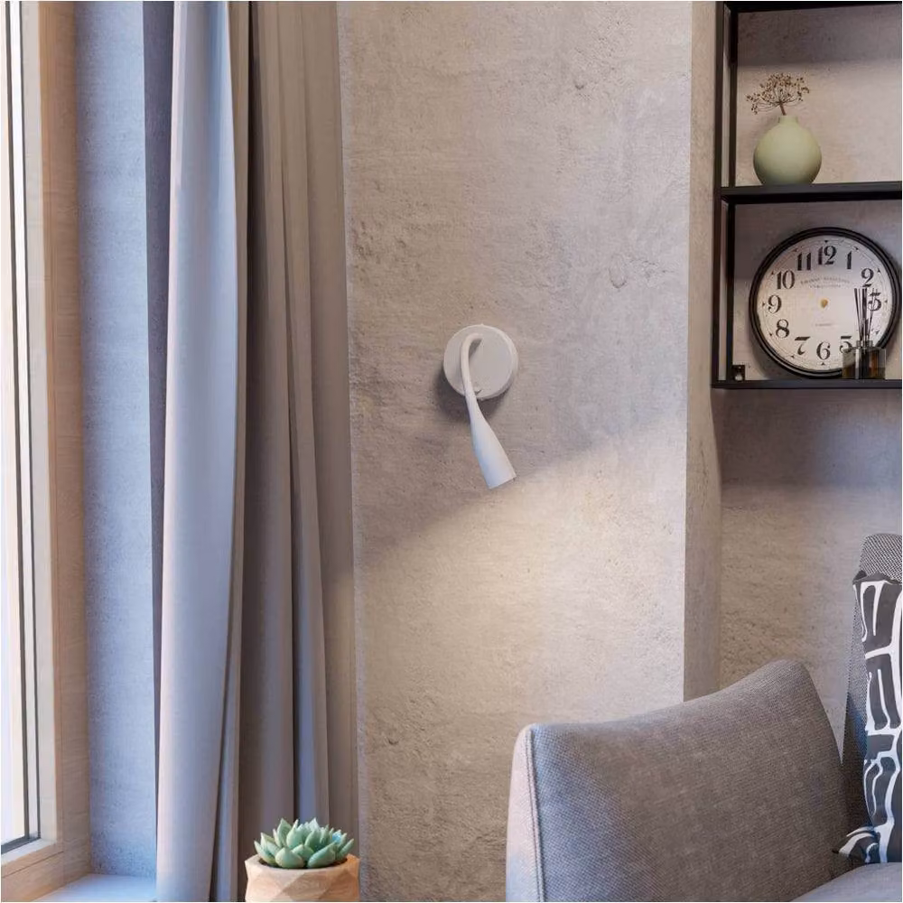 Loops Modern White LED Wall Light with Touch Control and Included Bulb – 2