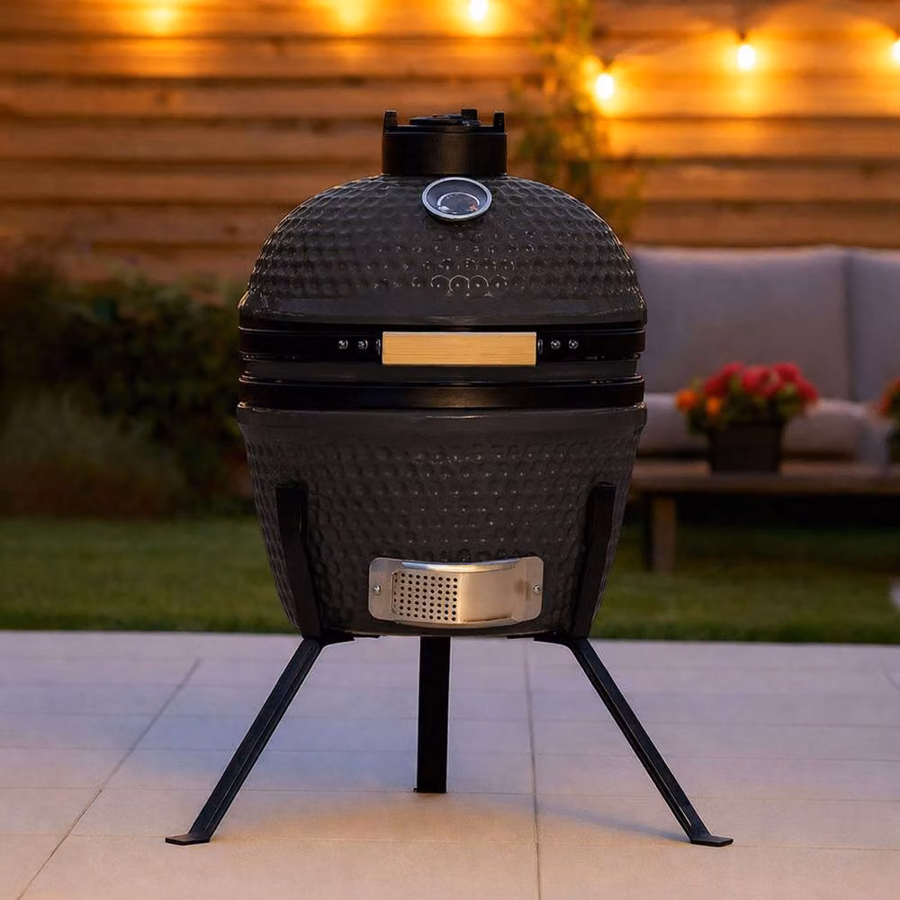 Neo 13 inch Ceramic Mini Kamado BBQ Grill and Portable Smoker in Dark Grey – 7