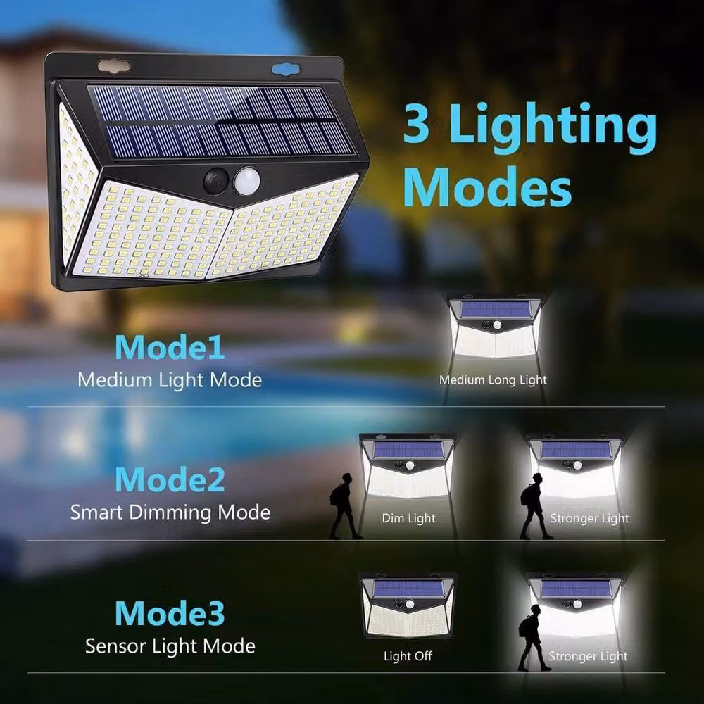 FLAVORA 2 Pack Solar LED Outdoor Security Wall Lights with PIR Motion and Dusk Sensors in Black – 7