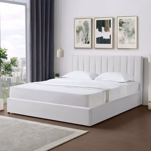 Artemis Home Evelynne Upholstered Fabric Ottoman Bed Frame, Grey, W/D: 180 x 200 cm