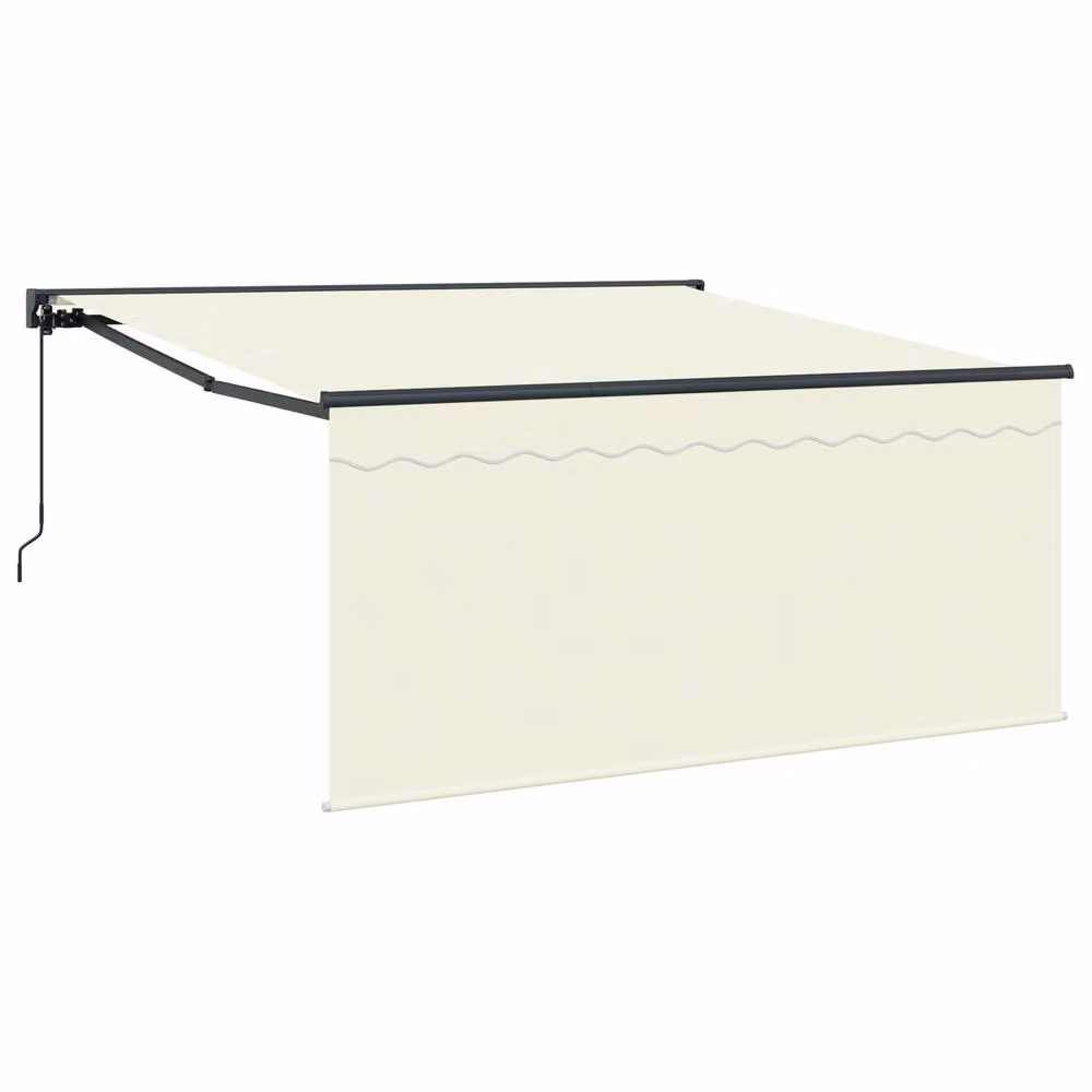 Berkfield Home Retractable Wall-Mounted Folding Arm Awning in Beige Polyester – 2