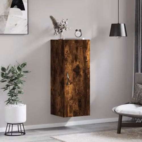 vidaXL Wall Mounted Cabinet in Smoked Oak, W/D/H: 34.5 x 34.0 x 90.0 cm – 2
