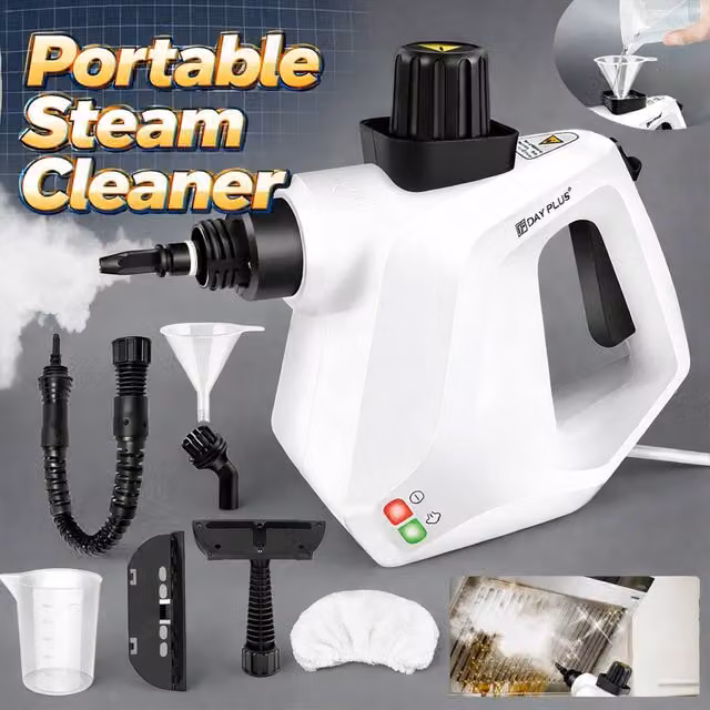 Dragodirect Portable Handheld Steam Cleaner with 7pc Kit, White – 1