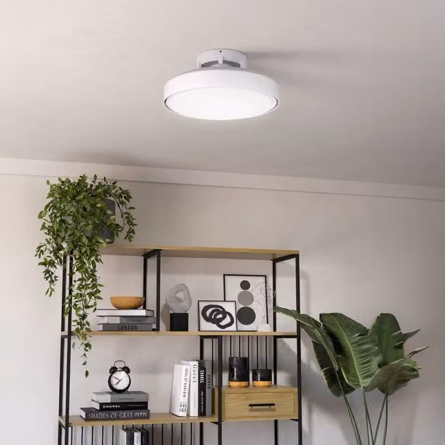 Eglo Morenci White LED Ceiling Fan Light with Remote Control, Dimmable and Timer, Diameter: 48 cm