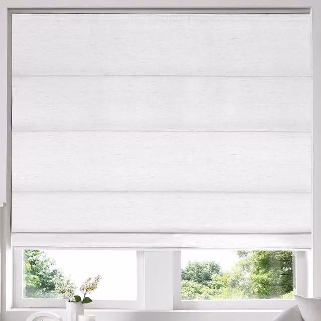 Simply Collection Iowa Silk Essence Made to Measure Blackout Roman Blind in White