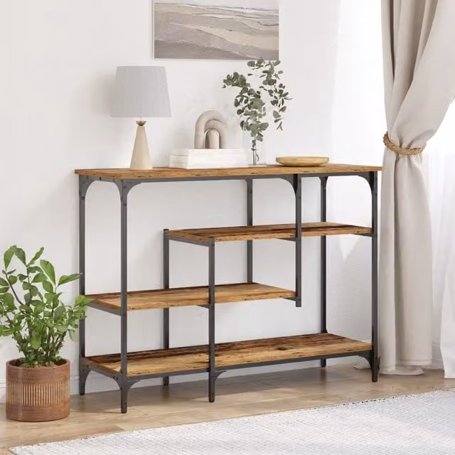 Berkfield Home Industrial Console Table in Brown, W/D/H: 100 x 35 x 75 cm