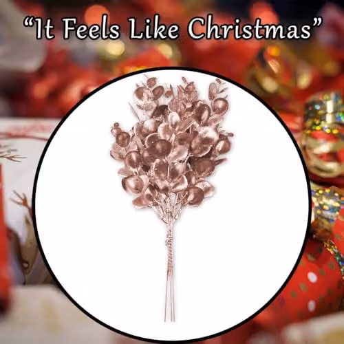 VFM e-Store Gold Christmas Eucalyptus Bush Decoration, W/D/H: 28 x 16 x 16 cm – 6