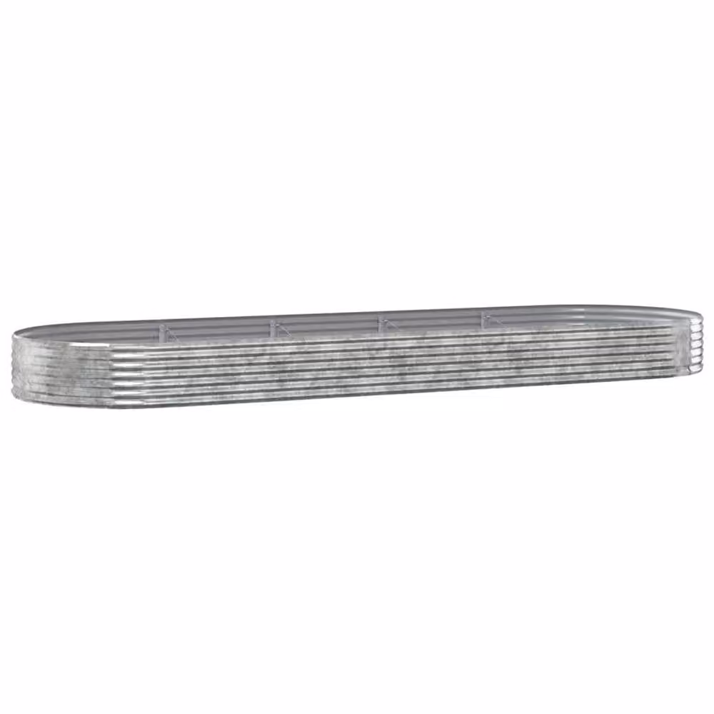 Berkfield Home Garden Raised Bed in Silver Powder-coated Steel, W: 450 cm, D: 140 cm, H: 36 cm – 3