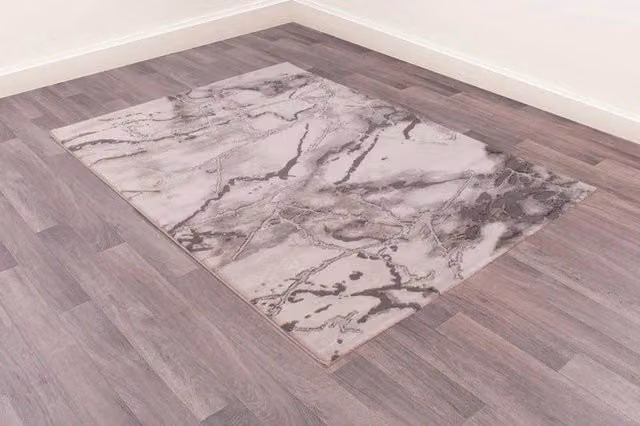 Celebrity Interiors Bianco 185KB Grey Rectangular Rug, W: 120 cm, L: 170 cm