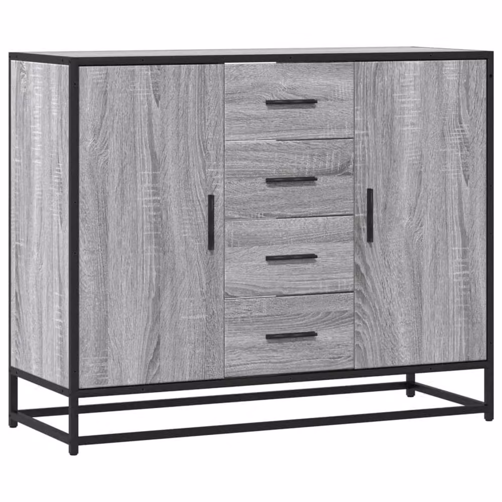 Berkfield Home Grey Sonoma Sideboard in Engineered Wood, W/D/H: 92 x 35 x 76 cm – 3