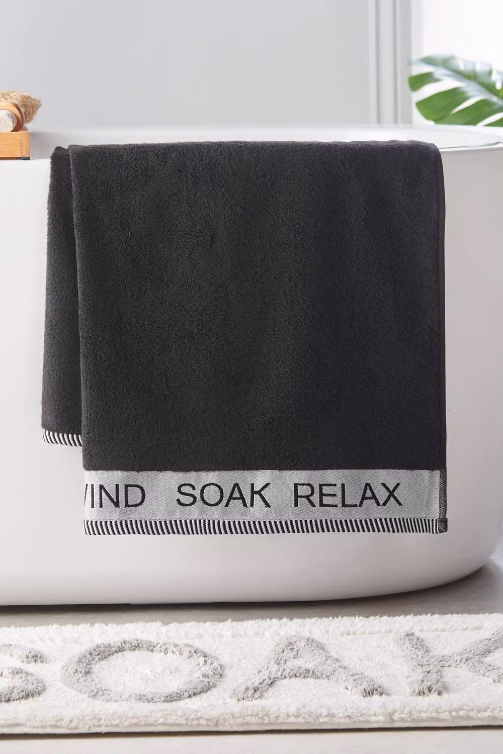 Catherine Lansfield Relax and Unwind 4 Piece Quick Dry Cotton Towel Set, Black – 3