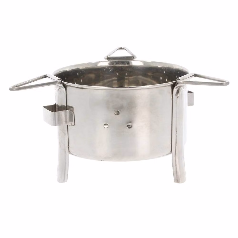 SPETLEK Silver Stainless Steel Round Chafing Dish Food Warmer Rack Stand with 13.5cm Tea Light Holder – 1
