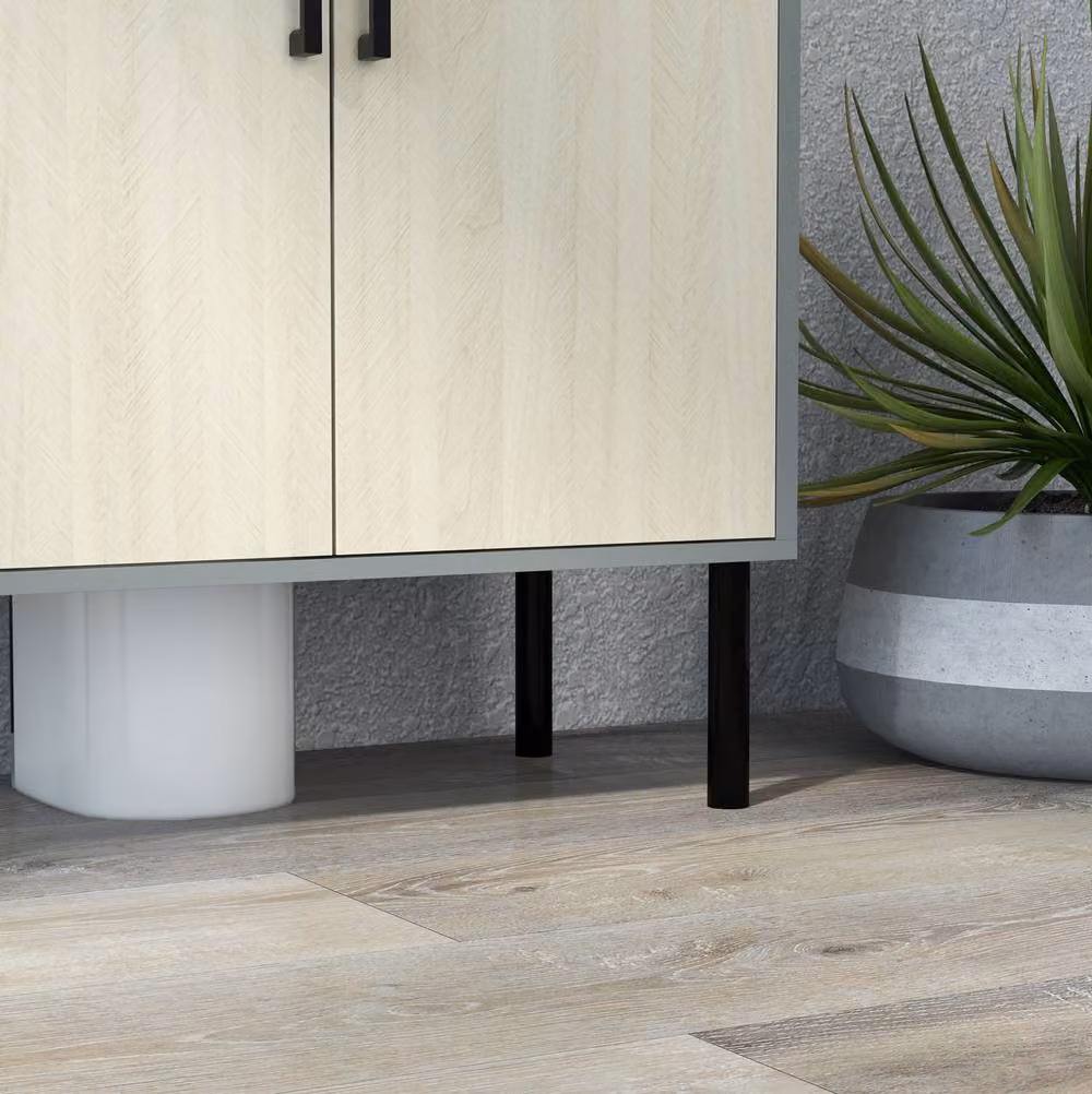 STILVORA Under Sink Cabinet with Hinged Double Doors in Grey and Beige – 4