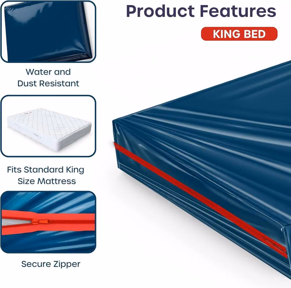 Volila Blue Waterproof Mattress Storage Bag with Zipper, Large – 2