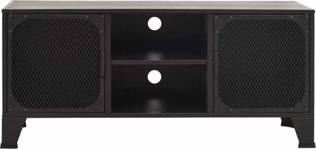Berkfield Home Industrial Grey TV Cabinet in Metal and MDF, W/D/H: 105 x 36 x 47 cm – 1
