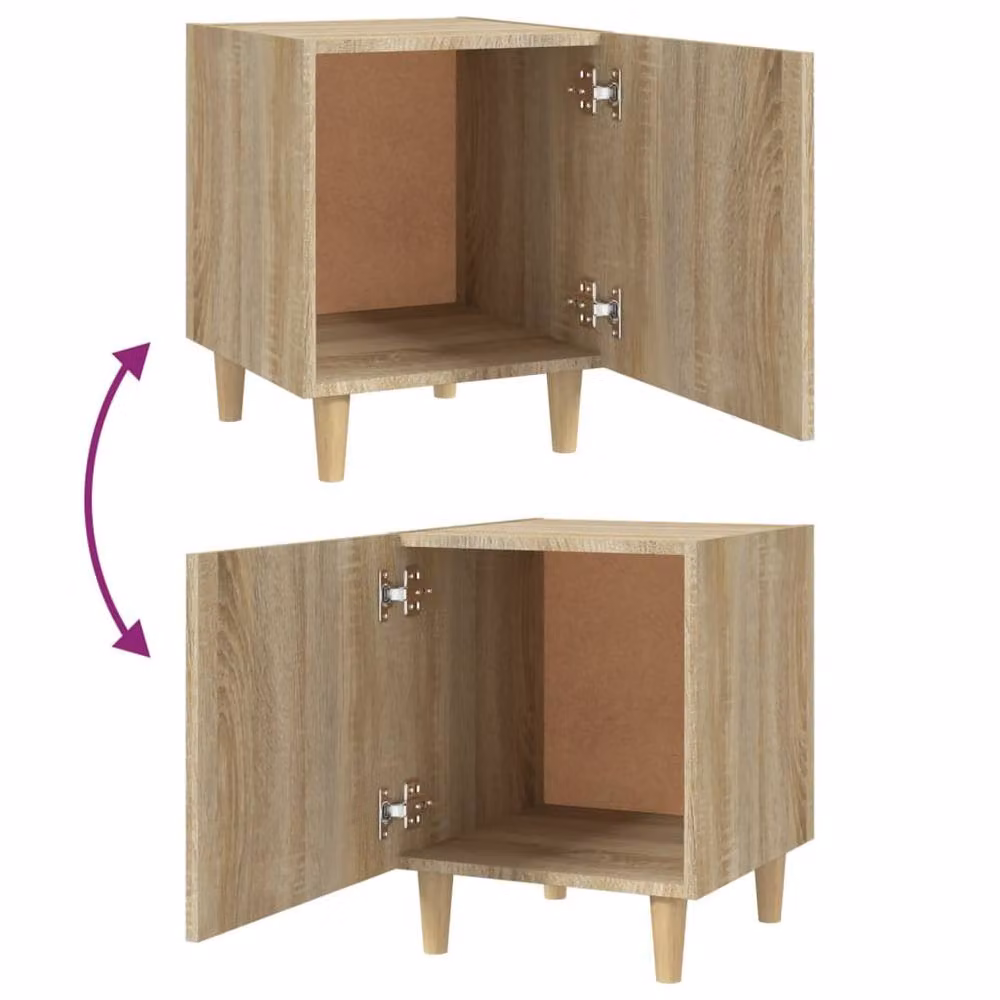 Berkfield Home Elegant Bedside Cabinets, 2 Piece Set in Sonoma Light Oak Engineered Wood – 3