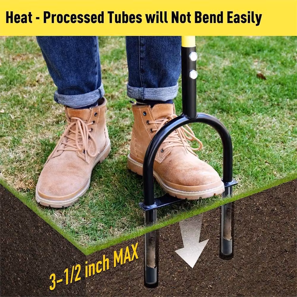 SPETLEK Manual Hollow Tine Lawn Aerator Tool in Black – 5